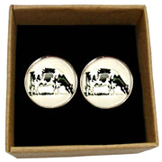 Bassin and Brown Cow Cufflinks - White/Black