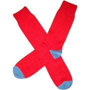 Bassin and Brown Heel and Toe Socks - Red/Blue