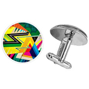 Bassin and Brown Jagged Stripe Cufflinks - Multi-colour