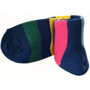 Bassin and Brown Multi Stripe Socks - Navy