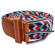 Bassin and Brown Multi Woven Belt - Blue/Red/Beige/Navy