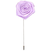 Bassin and Brown Rose Flower Lapel Pin - Bright Lilac