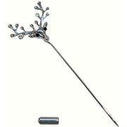 Bassin and Brown Stag Lapel Pin - Silver
