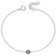 Beginnings March Birthstone Bracelet - Silver/Aquamarine