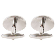 David Van Hagen Oval Enamel Cufflinks - Red/Silver