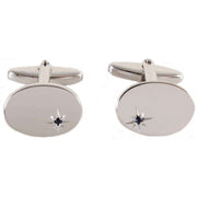 David Van Hagen Oval Sapphire Cufflinks - Silver/Blue