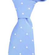 David Van Hagen Polka Dot Silk Tie - Blue/White