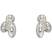 Elements Silver Flower Bud Stud Earrings - Silver