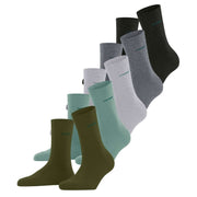 Esprit Solid Mix 5 Pack Socks - Green/Grey Mix