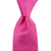 Knightsbridge Neckwear Plain Diagonal Ribbed Tie - Pink