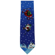 Michelsons of London Flying Santa Claus Polyester Tie - Blue