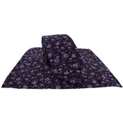 Michelsons of London Irregular Floral Tie and Pocket Square Set - Pink