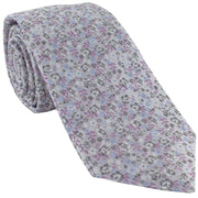 Michelsons of London Micro Floral Silk Tie - Lilac