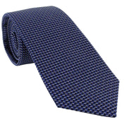 Michelsons of London Micro Geometric Silk Tie - Blue