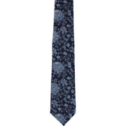 Michelsons of London Outline Floral Tie and Pocket Square Set - Grey