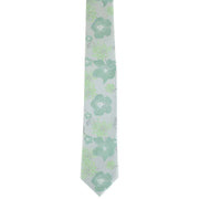 Michelsons of London Oversized Floral Polyester Tie and Pocket Square Set - Green