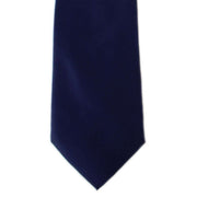 Michelsons of London Plain Polyester Pocket Square and Tie Set - Navy