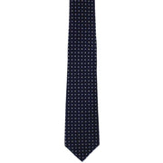 Michelsons of London Triple Spot Silk Tie - Navy/Light Blue