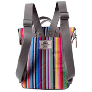 Roka Bantry B Small Sustainable Canvas Striped Backpack - Multi-colour