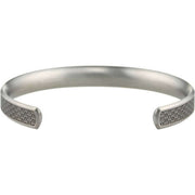 Ti2 Titanium 8mm Wide Shamfered Triline Bangle - Silver