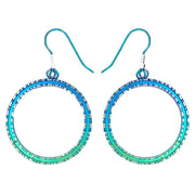 Ti2 Titanium Coastal Edge Large Drop Earrings - Green